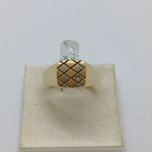 ANELLO DA UOMO IN ORO GIALLO E BIANCO 18KT  CON  ZIRCONI 8,3 GRAMMI N.24 (1658) - Imagen 1 de 10
