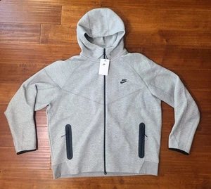 Nike Tech Fleece Hoodie Jacket Gray Windrunner Full Zip Mens 2XL FB7921-063 - Picture 1 of 4