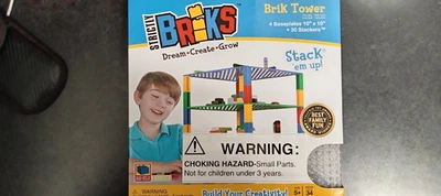 Strictly briks brick tower 4x lego baseplates 10"x10" +30 stackers