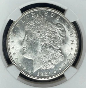 1921-D MORGAN SILVER DOLLAR ~ NGC MS 63 ~BEAUTIFUL BLAST WHITE COIN~REF#94-058 - Picture 1 of 4