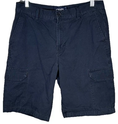 Chaps Cargo Shorts Men’s Size 32 Blue Utility Outdoor Workwear Flat Cotton - Image 1 of 4