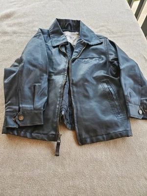 The Original Arizona Jean Co 黑色皮革男孩夹克 尺寸 S(8) 复古 — 第 1/4 张图片