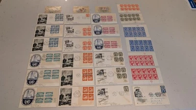 Lotes 1959 de emisiones del primer día de las Naciones Unidas (19).  Juegos de 6 bloques, (3) juegos. Foto 1 de 4