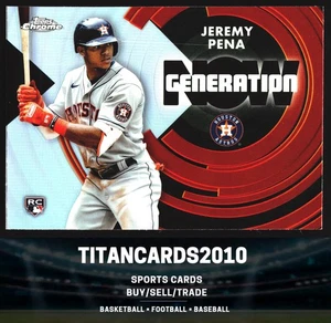 Jeremy Pena 2022 Topps Chrome Rookie Refractor Gen Now RC Houston Astros #GNC-10 - Bild 1 von 2
