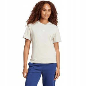 Adidas Beige Bluse Damen Kurzarm Logo Stickerei T-Shirt JI6079 R.S - Bild 1 von 5