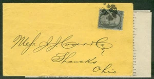 1867, 2¢ negro (#73) atado por elegante cancelación en bonito sobre amarillo, en muy buen estado - Imagen 1 de 1