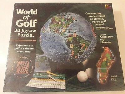 NIB World Of Golf 3D Jigsaw Puzzle Game 530 Pcs Buffalo Games 9" Diameter - Image 1 of 4