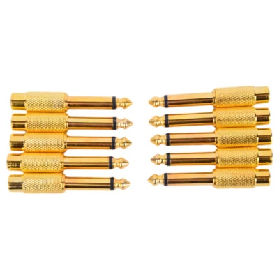 10 шт. 1/4 6,35 мм TS моно штекер на гнездо RCA аудио адаптер конвертер разъем - Изображение 1 из 4