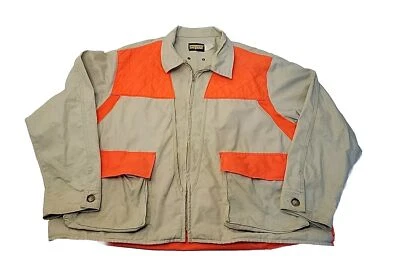 Vintage SafTBak Canvas Hunting Vest Mens XL Blaze Orange Made in USA Game Bag - Image 1 of 4