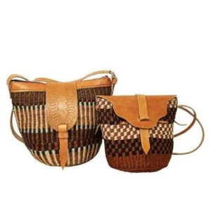 Woven sisal bag with leather and cross body bag - Picture 1 of 1