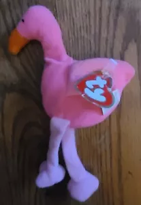 Vtg 1993 Ty Teenie Beanie Babies Pinky The Flamingo McDonald’s Error Tag - Picture 1 of 6