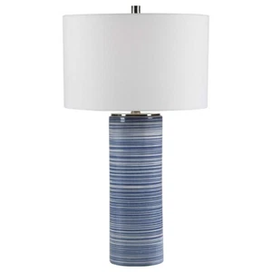 MONTAUK MODERN TRENDY DECOR XXL 29" STRIPED CERAMIC TABLE LAMP UTTERMOST 28284 - Picture 1 of 6