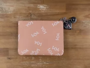 CHRISTIAN LOUBOUTIN pink Loubicute love print clutch pouch bag with heart charm - Picture 1 of 9