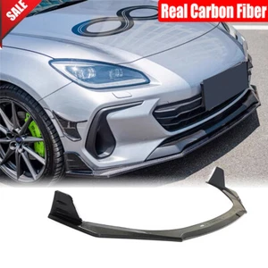 For 2022-2024 Subaru BRZ Coupe Real Carbon Fiber Front Bumper Lip Chin Spoiler - Picture 1 of 12