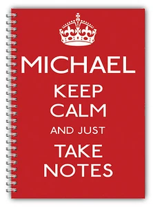 CUADERNO PERSONALIZADO A5 / MANTENER LA CALMA Y TOMAR NOTAS / PAPEL FORRADO / ROJO - Imagen 1 de 2