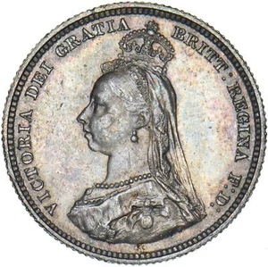 Chelín 1887 (muere escaso 1A) - Moneda de plata británica Victoria - Excelente - Imagen 1 de 2