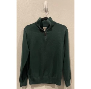 Suéter tejido verde media cremallera algodón J.CREW talla M - Imagen 1 de 3