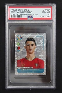 Cristiano Ronaldo PSA 10 / Panini Euro 2020 Preview Blue Sticker / Portugal POR6 - Picture 1 of 2