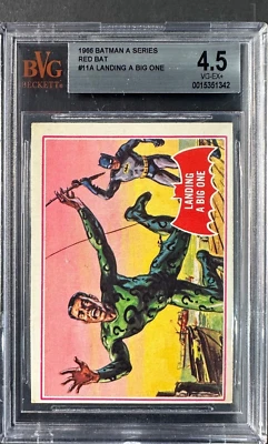 1966 OPC O-Pee-Chee Batman Red Bat #11A Landing A Big One BVG 4.5 - Image 1 of 2