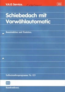 V.A.G. Service Nr. 123 12.1989 Schiebedach mit Vorwählautomatic - Bild 1 von 1