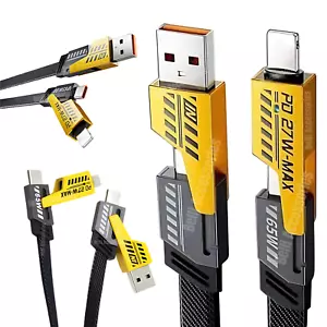 4 in 1 USB C to C USB C to iPhone Multi Fast Charging Charger Cable lead Samsung - Picture 1 of 13