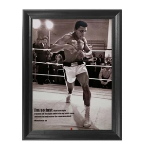 Muhammad Ali Boxing Legend I'm So Fast Champion Wood Framed Picture Print - Picture 1 of 4