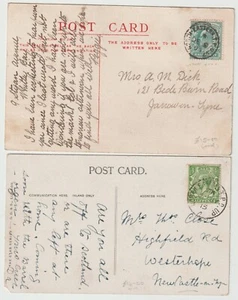 1904/15 RAILWAY - 2 DIFF NORTH EASTERN TPO UP ON PPCS TO JARROW AND WESTERHOPE - Picture 1 of 3