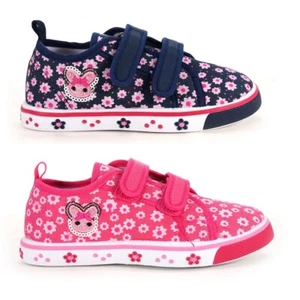 KINDER BABY Mädchen Canvas Schuhe Turnschuhe Turnschuhe 8-12 UK Leder Einlegesohle PUMPS MÄDCHEN - Bild 1 von 7