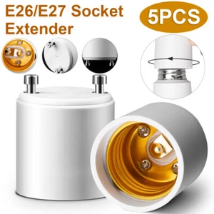 5Pcs GU24 To E27 / E26 Light Bulb Lamp Base Adapter Socket Converter Adaptor - Picture 1 of 15