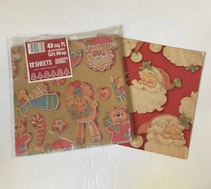 Lote Papel Envolvente Navidad Vintage - 14 Hojas 20x30” Ea - Pan de Jengibre, Pontsettia - Imagen 1 de 8