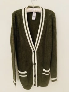 Rumor Boutique Womens Cardigan Long Sweater Size Extra Small Olive Green $128 - Picture 1 of 12