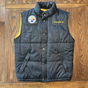 VTG Pittsburgh Steelers NFL Game Day Turbo Sportswear Puffer Vest Mens Medium - Picture 1 of 12