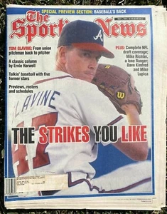 SPORTING NEWS-MAY 1, 1995- TOM GLAVINE- ATLANTA BRAVES -COMPLETE MAGAZINE - Picture 1 of 1