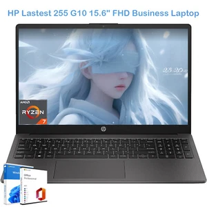 HP 255 G10 15.6"FHD Laptop,AMD Ryzen 7 7730U 4.5GHZ UpTo 64GB 2TB+Win11pro+OFP21 - Picture 1 of 7
