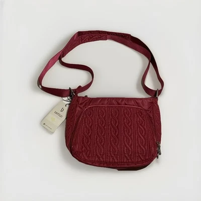 Bolso Bandolera Baggallini Borgoña Nylon Viaje Bolsillos con Cremallera Monedero Med Foto 1 de 4