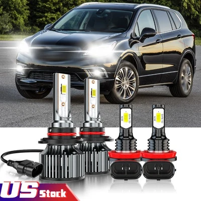 For Buick Envision 2019-2016 6500K 9012 H11 LED Headlight Hi/Lo+Fog Light Bulbs - Image 1 of 4