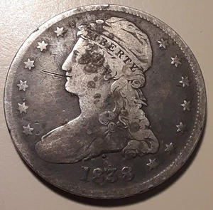 1838 Capped Bust Half Dollar 50c Philadelphia Mint US 90% silver (#24h-12546) - Picture 1 of 3