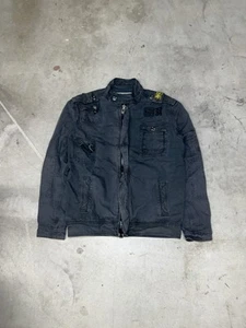 Insane Vintage Y2K G-Star Denim Geunge Flight Bomber Jacket - Picture 1 of 5
