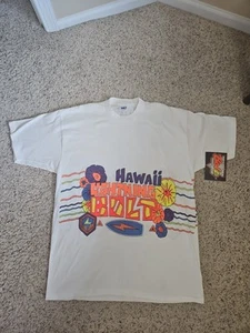Vtg New W/ Tags 80's 90's Hawaii Lighting Bolt Surf Shirt Large 2 Sided Graphic - Picture 1 of 15