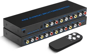 Caja de interruptores RCA 4 en 3 salidas: divisor AV de 4 vías 3 salidas con control remoto... - Imagen 1 de 7