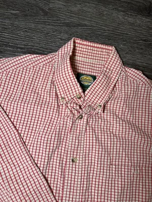 Camisa de manga larga CABELA'S 100 % algodón XL roja a cuadros con botones   Foto 1 de 4