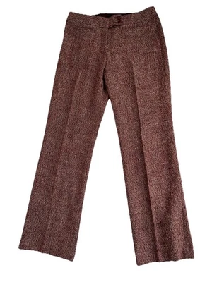Pantalones de vestir Express para mujer borgoña tweed mezcla de lana negocios 5/6 pierna recta Foto 1 de 4