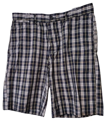 Shorts Canterbury of New Zealand Size 35 Men's Chino Blue Plaid Casual Pockets # - Image 1 of 4