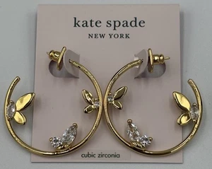 Kate Spade Social Butterfly Hoop Earrings - Picture 1 of 17