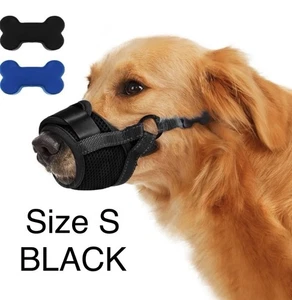 PawWares Dog Muzzle Soft Nylon Adjustable-Breathable-Drinkable | BLACK SMALL - Picture 1 of 9