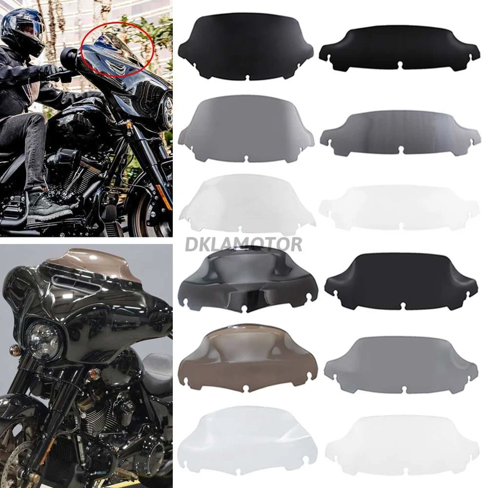 Parabrisas delantero ondulado 4,5" 7" 9" 10,5" para Harley Touring Street Glide 2014-up Foto 1 de 4