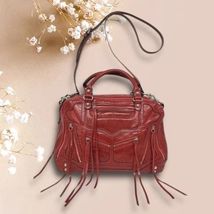 Borsa a tracolla Rebecca Minkoff rossa multi zip gelosa con manici - Foto 1 di 18