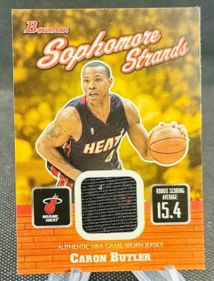 Camiseta deportiva negra Bowman Rookies & Stars Sophomore Strands Caron Butler 2003-04 ¡Rara! Foto 1 de 2