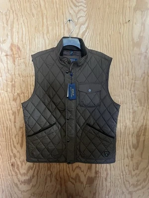 Polo Ralph Lauren The Beaton  Quilted Water Repellent Vest Large Brown . $268 - Image 1 of 4