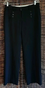 Anthropologie Elevenses Wool Sailor Pants Women 6 Black Office Work Hose   - Bild 1 von 5